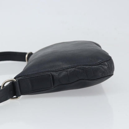 Celine Vintage Shoulder Bag Leather, NAVY, LEATHER, Shoulder bag