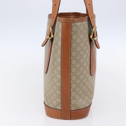 Celine Vintage Macadam Tote bag Canvas and Leather, BEIGE, CANVAS, Tote bag