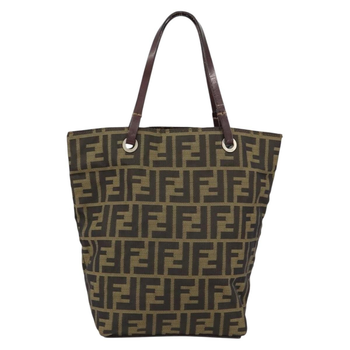 Fendi Vintage Zucca Handbag Zucca, BLACK, CANVAS, Handbag