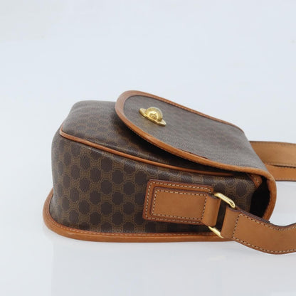 Celine Vintage Macadam Shoulder Bag Canvas and Leather, BROWN, CANVAS, Shoulder bag