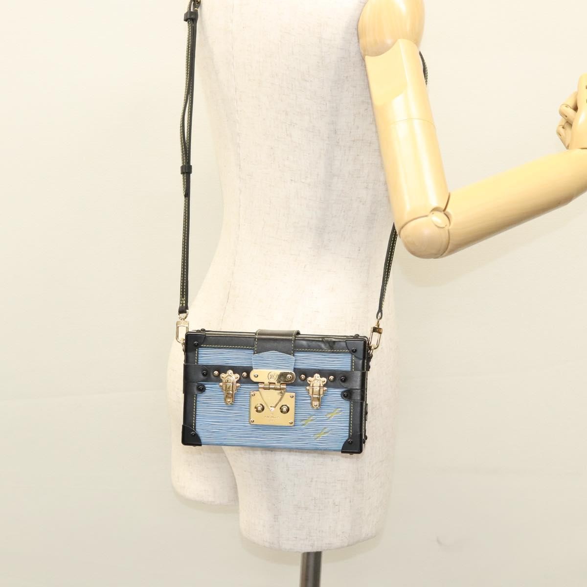 Louis Vuitton Petite Malle Handbag Epi Leather, BLUE, LEATHER, Shoulder bag
