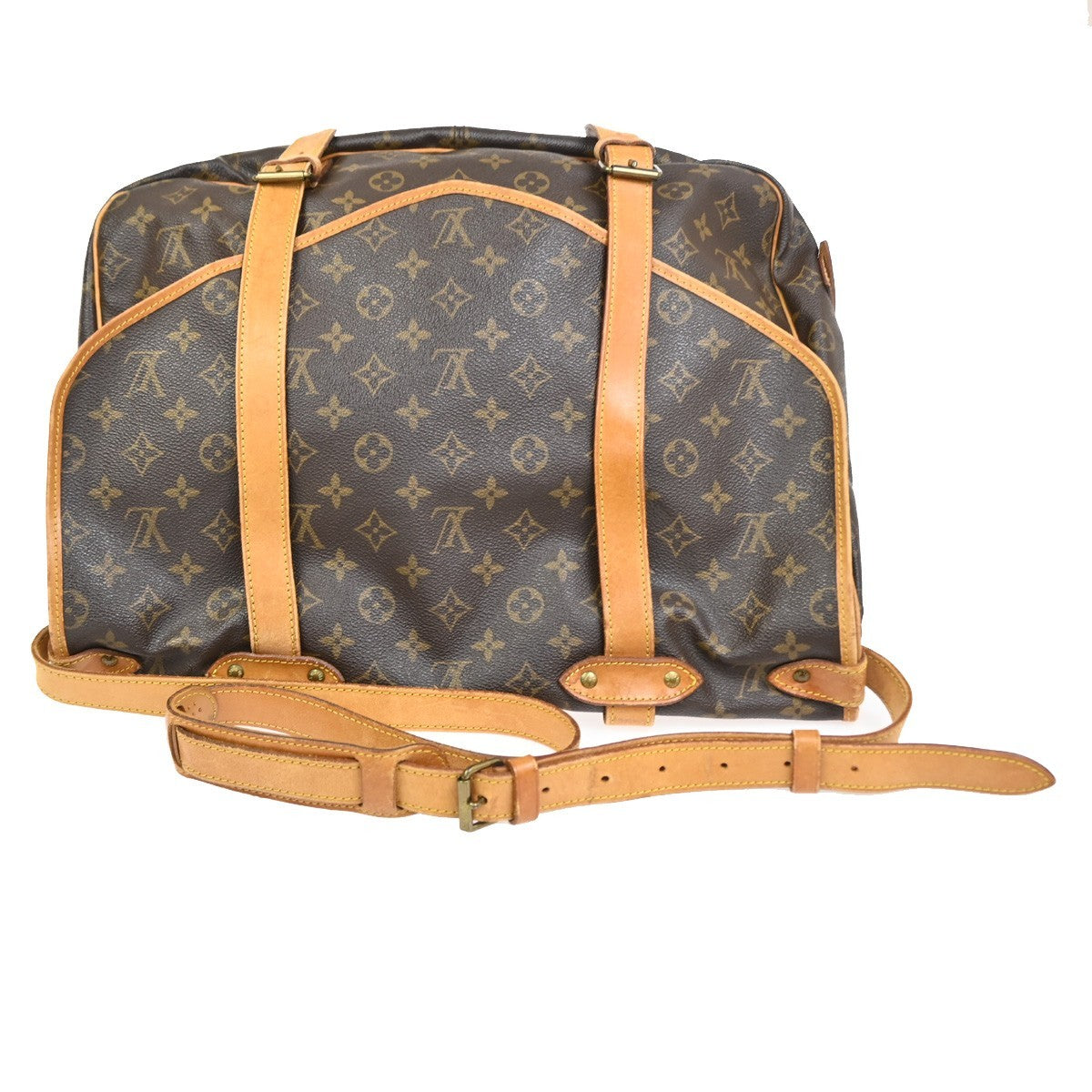 Louis Vuitton Saumur Handbag Monogram Canvas, Brown, Leather, Shoulder Bag