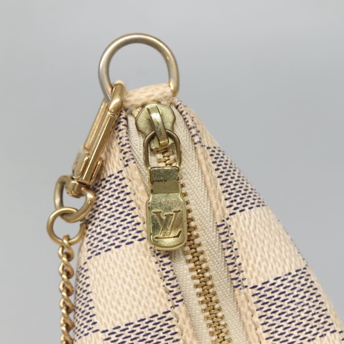 Louis Vuitton Pochette Accessoires Damier, WHITE, CANVAS, Clutche & pouche