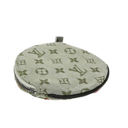 Louis Vuitton Round Coin Purse Mini Lin Croisette, GREEN, CANVAS, Wallets