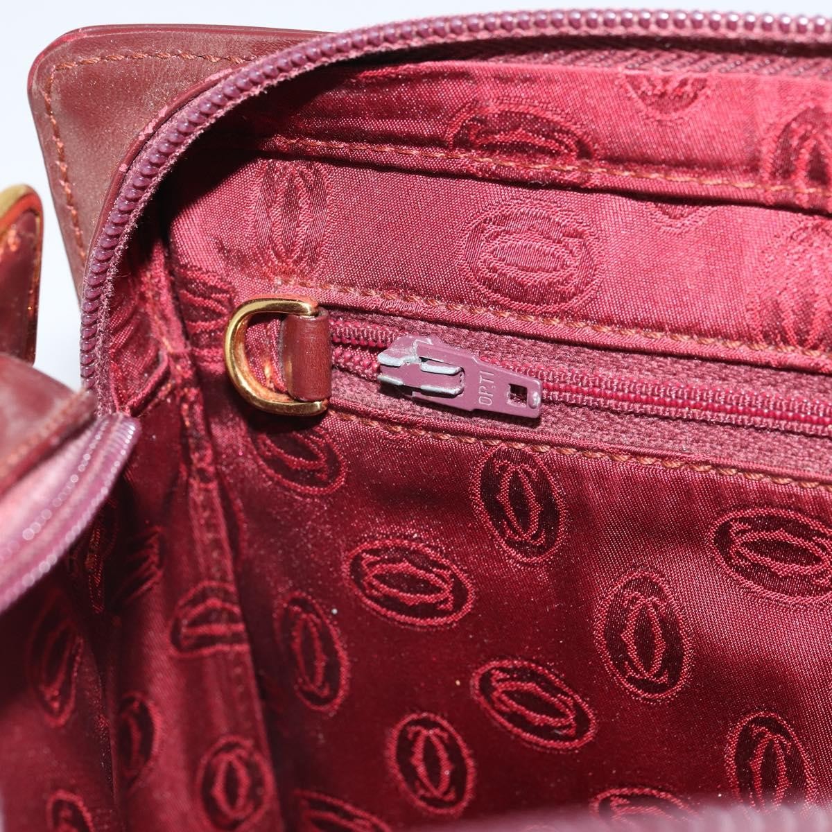 cartier Must de Cartier Clutch bag Leather, BURGUNDY, LEATHER, Clutche & pouche