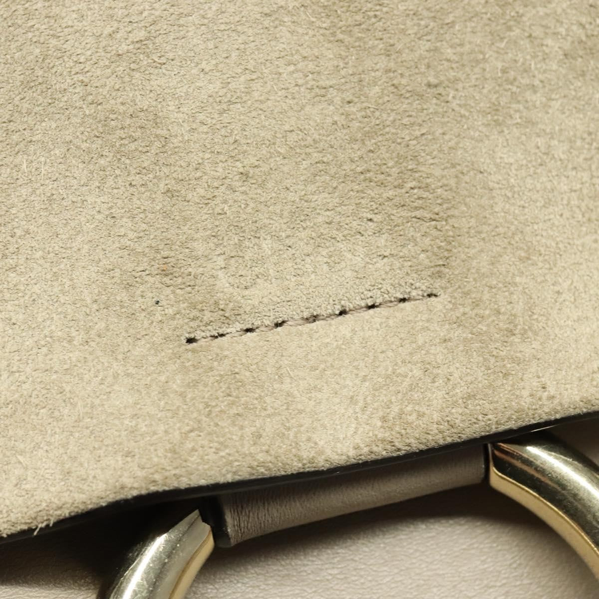 Chloe Faye Shoulder Bag Leather and Suede, GRAY, LEATHER, Shoulder bag