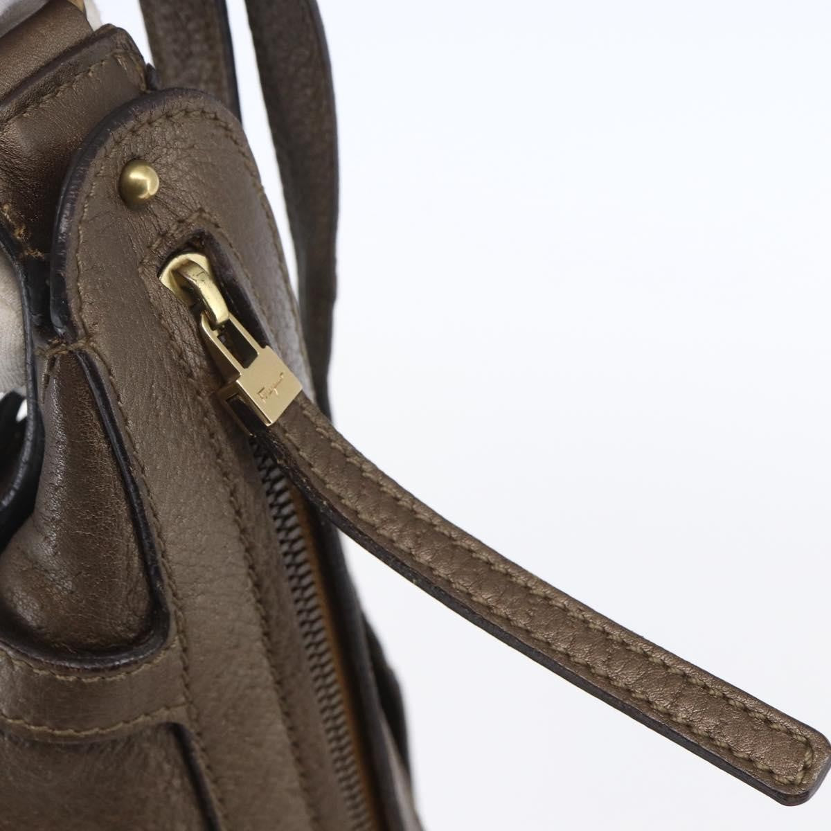 Salvatore Ferragamo Vintage Shoulder Bag Leather, BROWN, LEATHER, Shoulder bag
