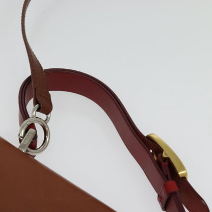 Fendi Silvana Bag Leather with Pequin Canvas, BROWN, LEATHER, Shoulder bag