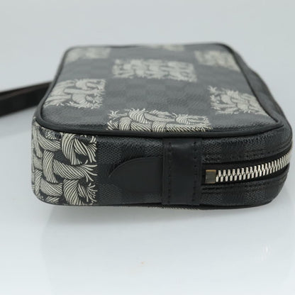 Louis Vuitton Pochette Volga Limited Edition Nemeth Damier Graphite, BLACK, CANVAS, Clutche & pouche