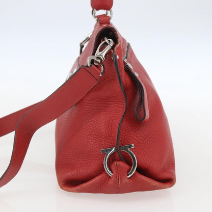 Salvatore Ferragamo Sofia Satchel Grainy Leather, RED, LEATHER, Handbag