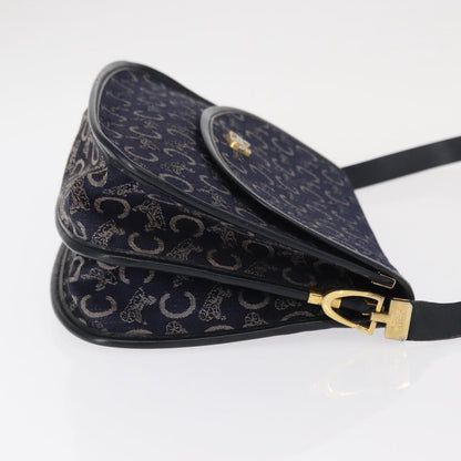 Celine C Sulky Shoulder bag Canvas, NAVY, CANVAS, Shoulder bag