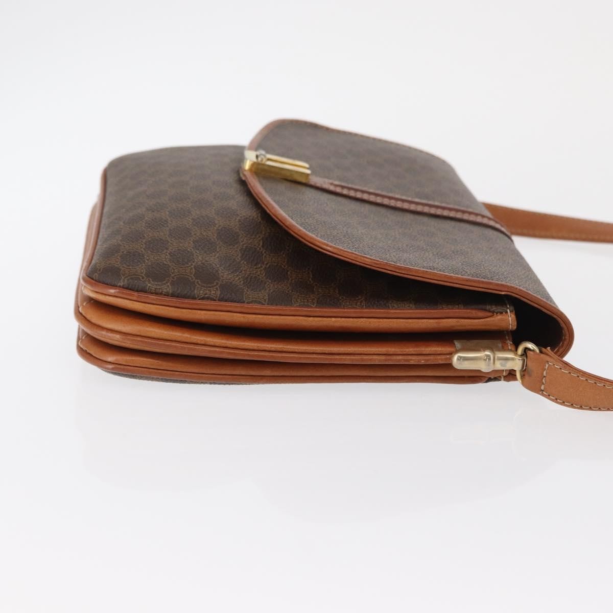 Celine Vintage Macadam Shoulder Bag Canvas, BROWN, CANVAS, Shoulder bag