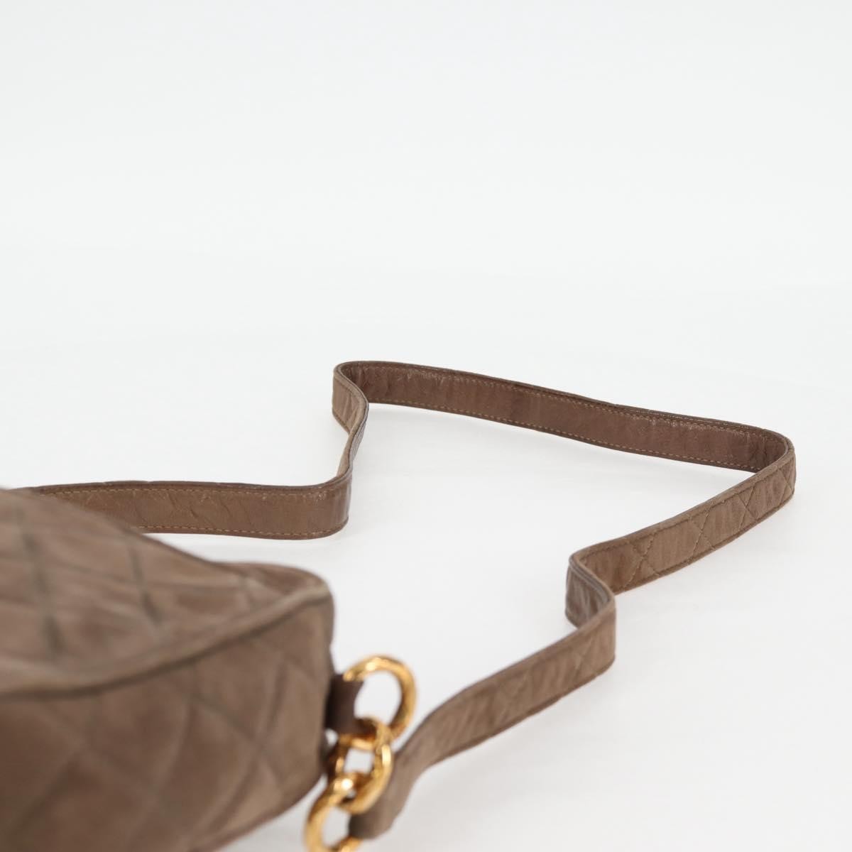 Chanel Vintage Front Pocket Camera Bag Quilted Suede, BROWN, SUEDE, Shoulder bag