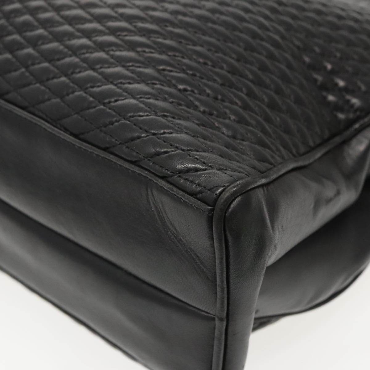 Bally Vintage Tote Bag Quilted Leather, Black, Leather, Shoulder Bag