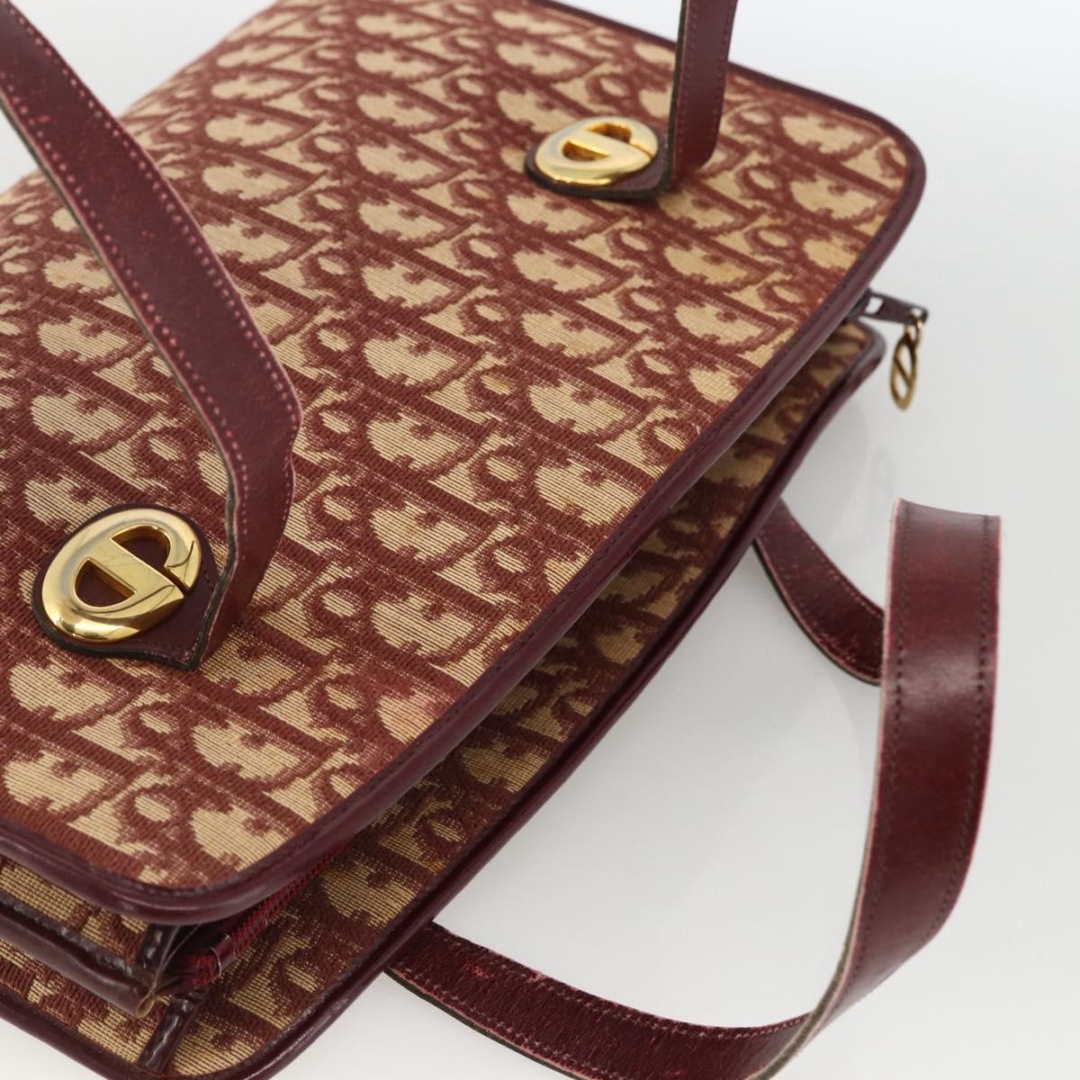 Christian Dior Vintage CD Trotter Handbag Canvas, RED, CANVAS, Handbag