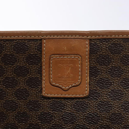 Celine Macadam Pochette Canvas and Leather, BROWN, CANVAS, Clutche & pouche