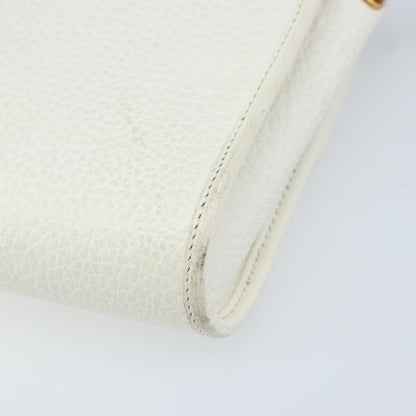 Christian Dior Vintage CD Logo Shoulder Bag Leather, WHITE, LEATHER, Shoulder bag