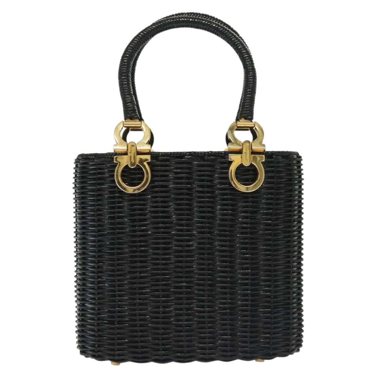 Salvatore Ferragamo Gancini mini handbag Wood, BLACK, WOOD, Handbag
