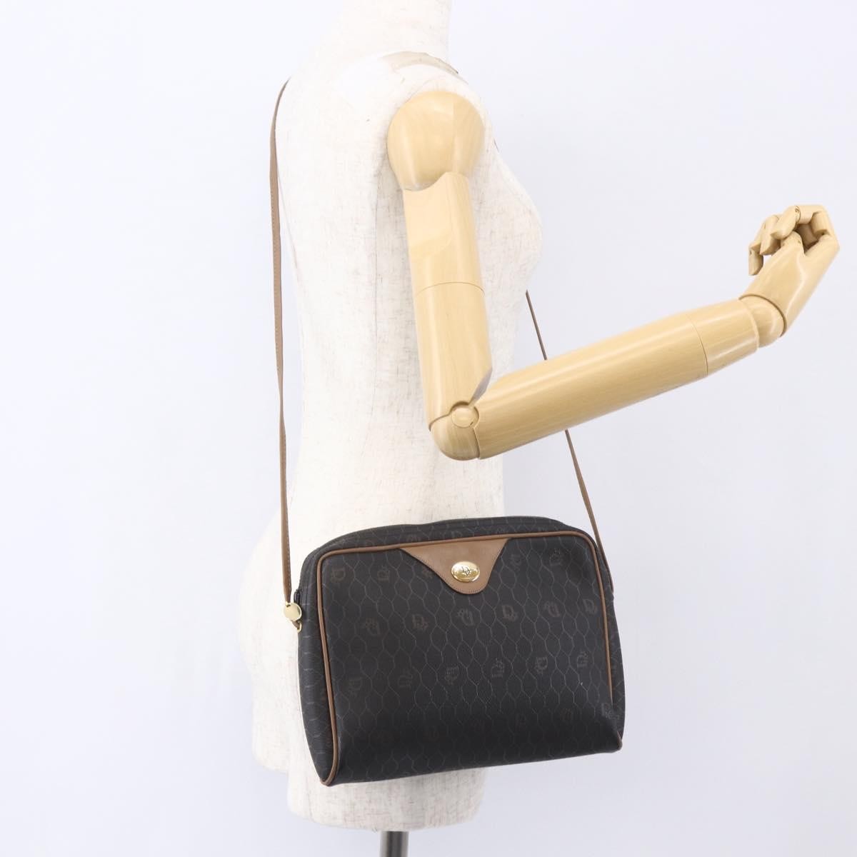 Christian Dior Vintage Honeycomb Shoulder Bag Canvas, BLACK, CANVAS, Shoulder bag