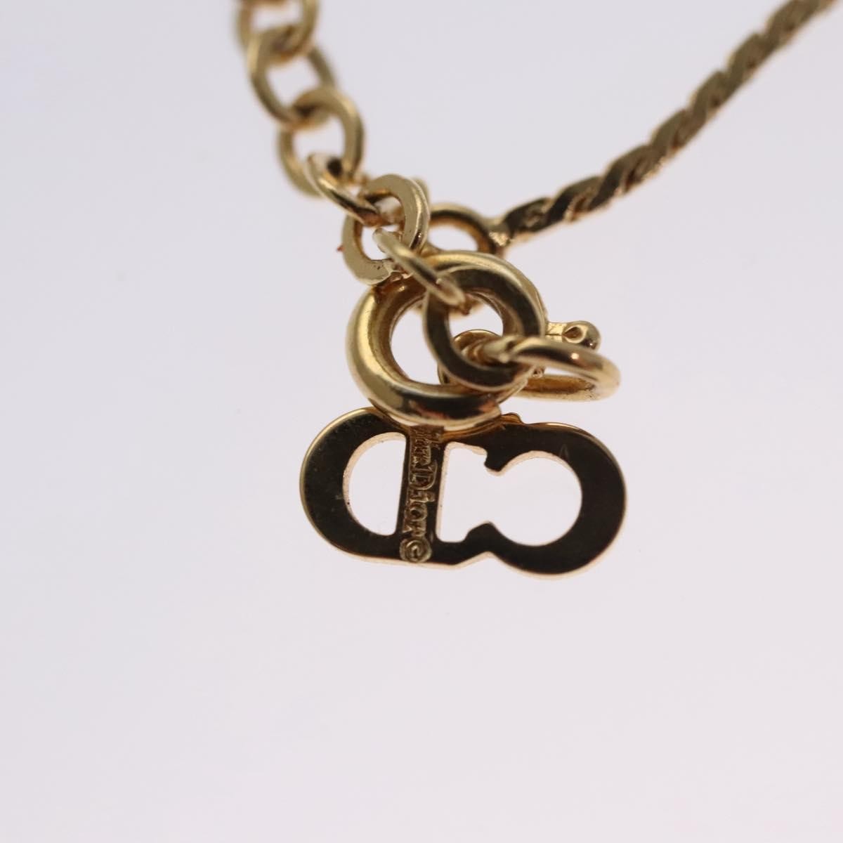 Christian Dior CD Pendant Necklace Metal, GOLD, METAL, Necklace