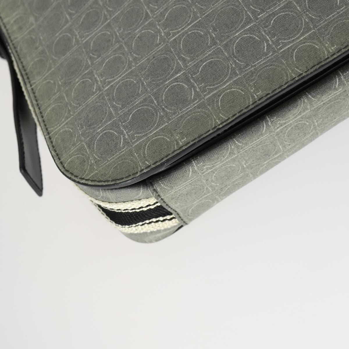 Salvatore Ferragamo Gancini Flap Shoulder Bag PVC, GRAY, PVC, Shoulder bag