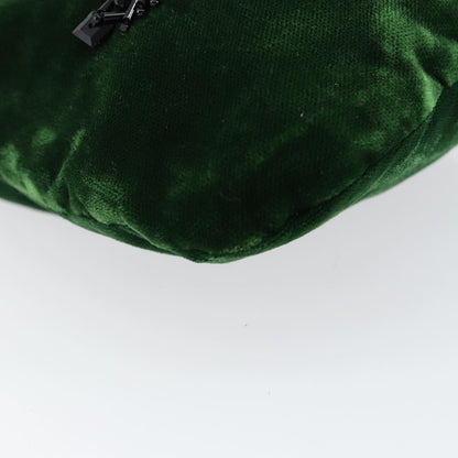 Prada Beads Pouch Velvet, GREEN, VELVET, Clutche & pouche