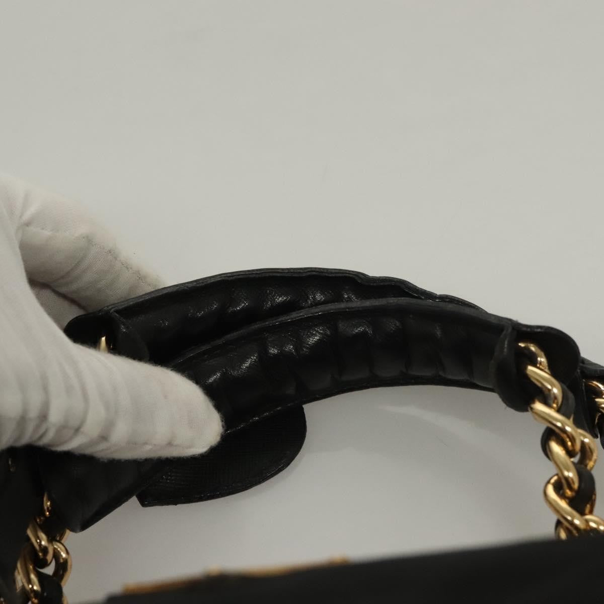Prada Chain Shoulder Bag Tessuto, BLACK, NYLON, Shoulder bag
