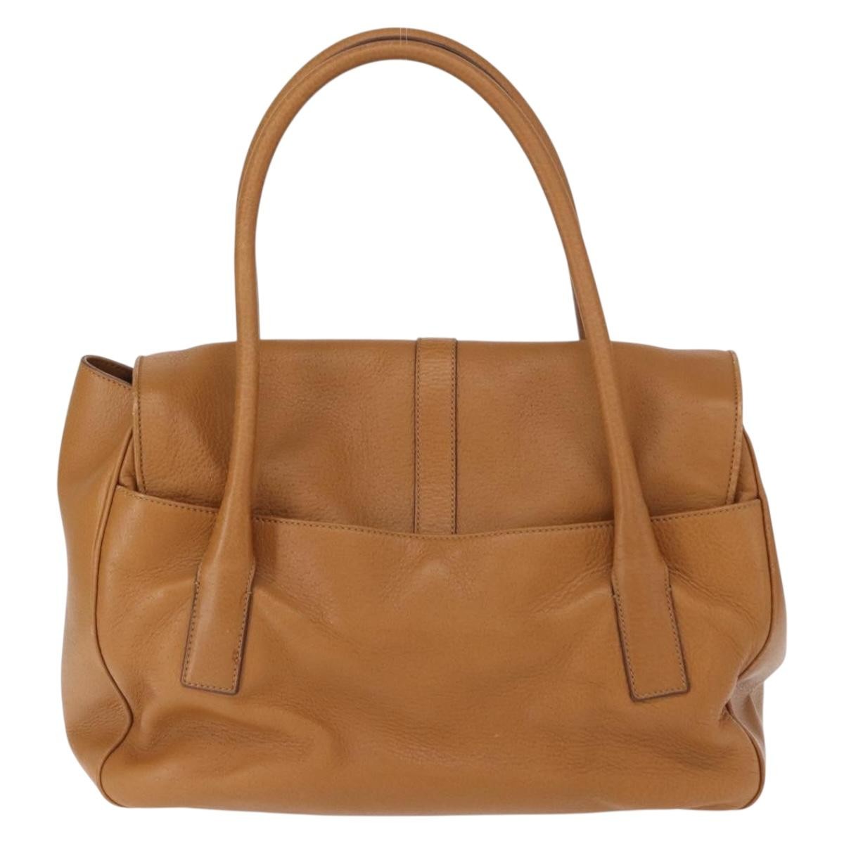 Salvatore Ferragamo Gancini Shoulder Bag Leather, BROWN, LEATHER, Shoulder bag