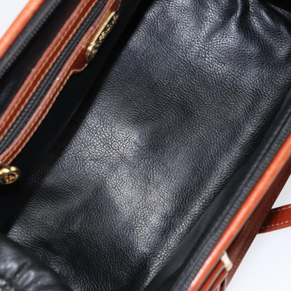 Fendi Vintage Pequin Convertible Boston Bag Coated Canvas, BLACK, CANVAS, Handbag