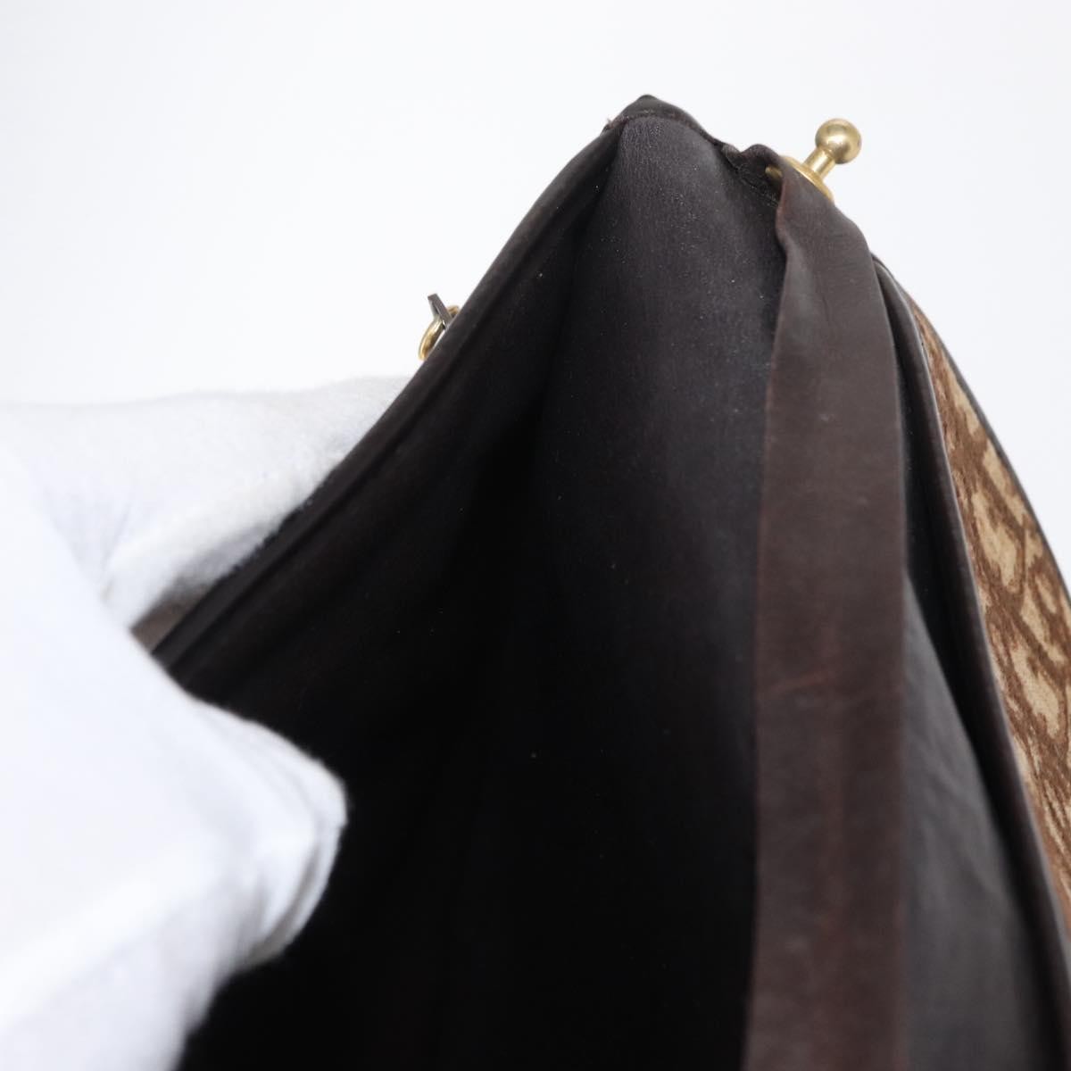 Christian Dior Vintage Trotter Shoulder Bag Canvas, BROWN, CANVAS, Shoulder bag