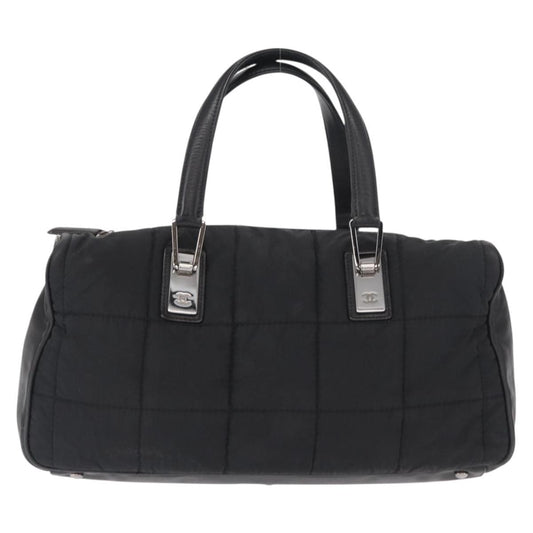 Chanel Square Stitch Boston Bag Quilted Nylon, BLACK, NYLON, Travel bag