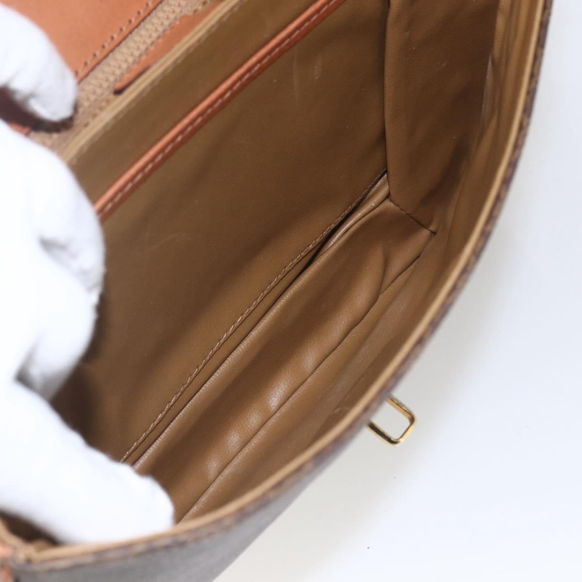 Celine Vintage Macadam Shoulder Bag Canvas and Leather, BROWN, CANVAS, Shoulder bag
