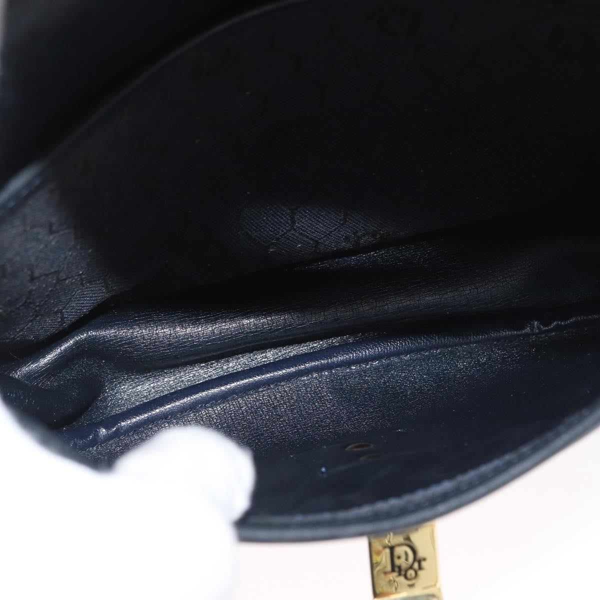 Christian Dior Vintage Honeycomb Flap Crossbody Bag Canvas and Leather, BLACK, CANVAS, Shoulder bag