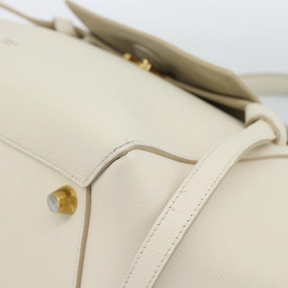 Celine Belt Bag Textured Leather, White, Leather, Handbag