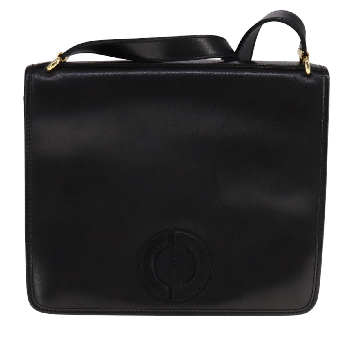 Christian Dior Vintage Shoulder Bag Leather, BLACK, LEATHER, Shoulder bag