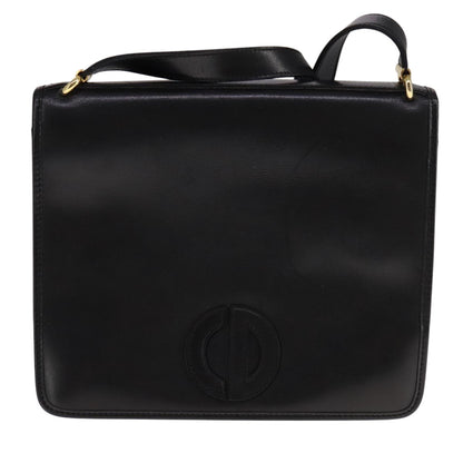 Christian Dior Vintage Shoulder Bag Leather, BLACK, LEATHER, Shoulder bag
