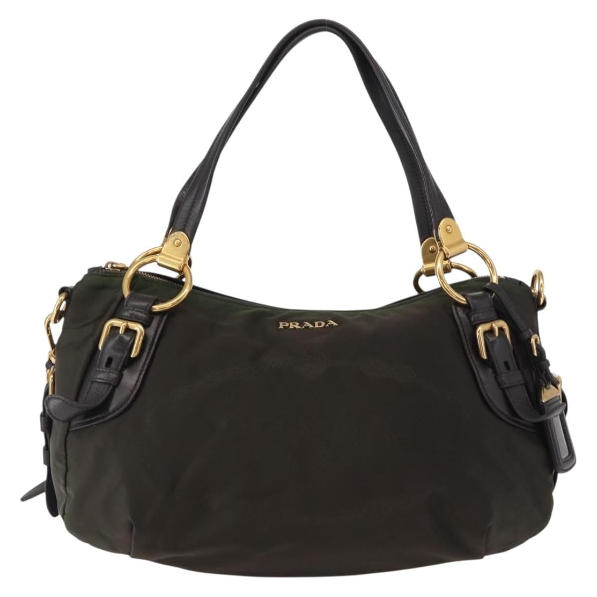 Prada Vintage Handbag Tessuto, KHAKI, NYLON, Handbag