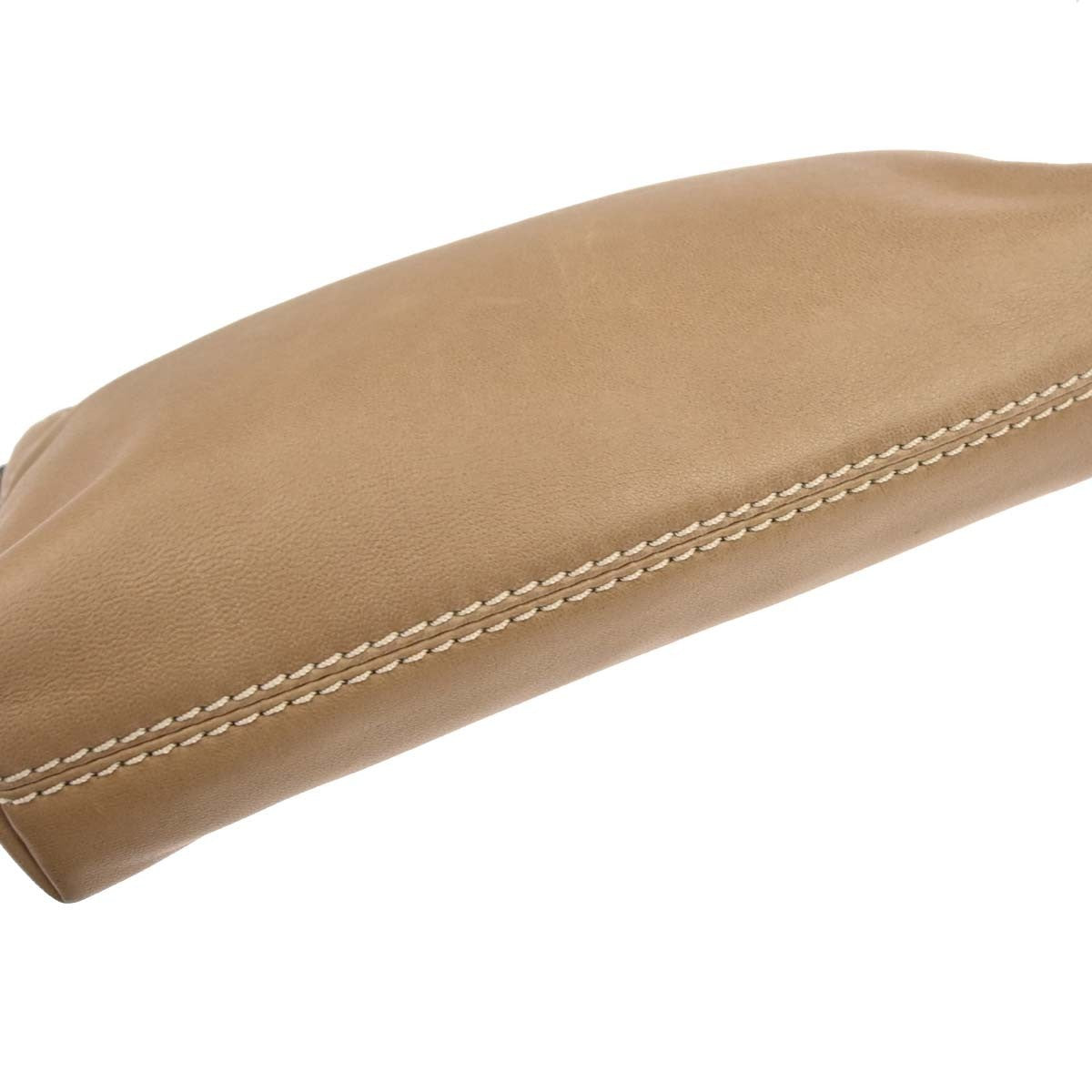 Chanel Lax Pochette Leather, BROWN, LEATHER, Shoulder bag