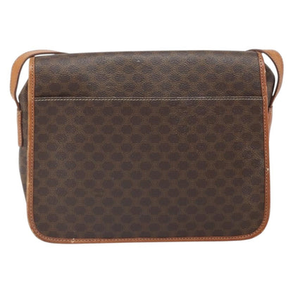 Celine Vintage Macadam Shoulder Bag Canvas and Leather, BROWN, CANVAS, Shoulder bag