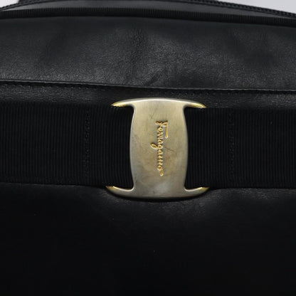 Salvatore Ferragamo Vala Shoulder Bag Leather, NAVY, LEATHER, Shoulder bag