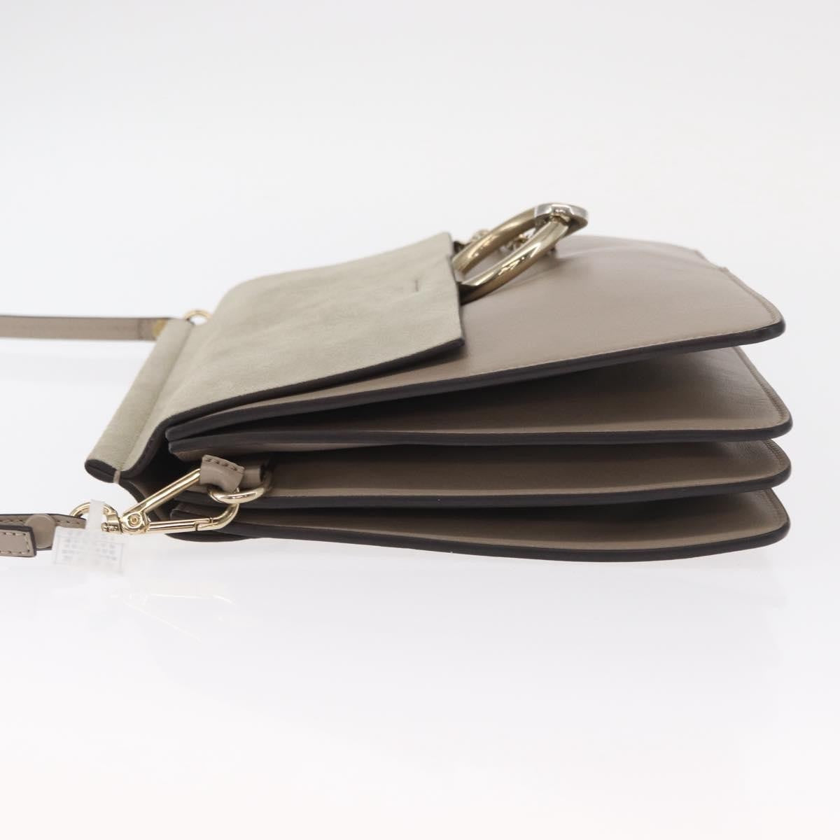 Chloe Faye Shoulder Bag Leather and Suede, BEIGE, SUEDE, Shoulder bag