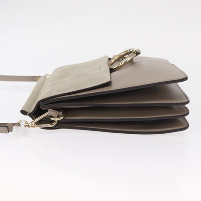 Chloe Faye Shoulder Bag Leather and Suede, BEIGE, SUEDE, Shoulder bag