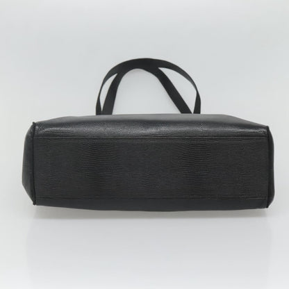 Salvatore Ferragamo Vintage Vara Bow Tote Lizard Embossed Leather, BLACK, LEATHER, Tote bag