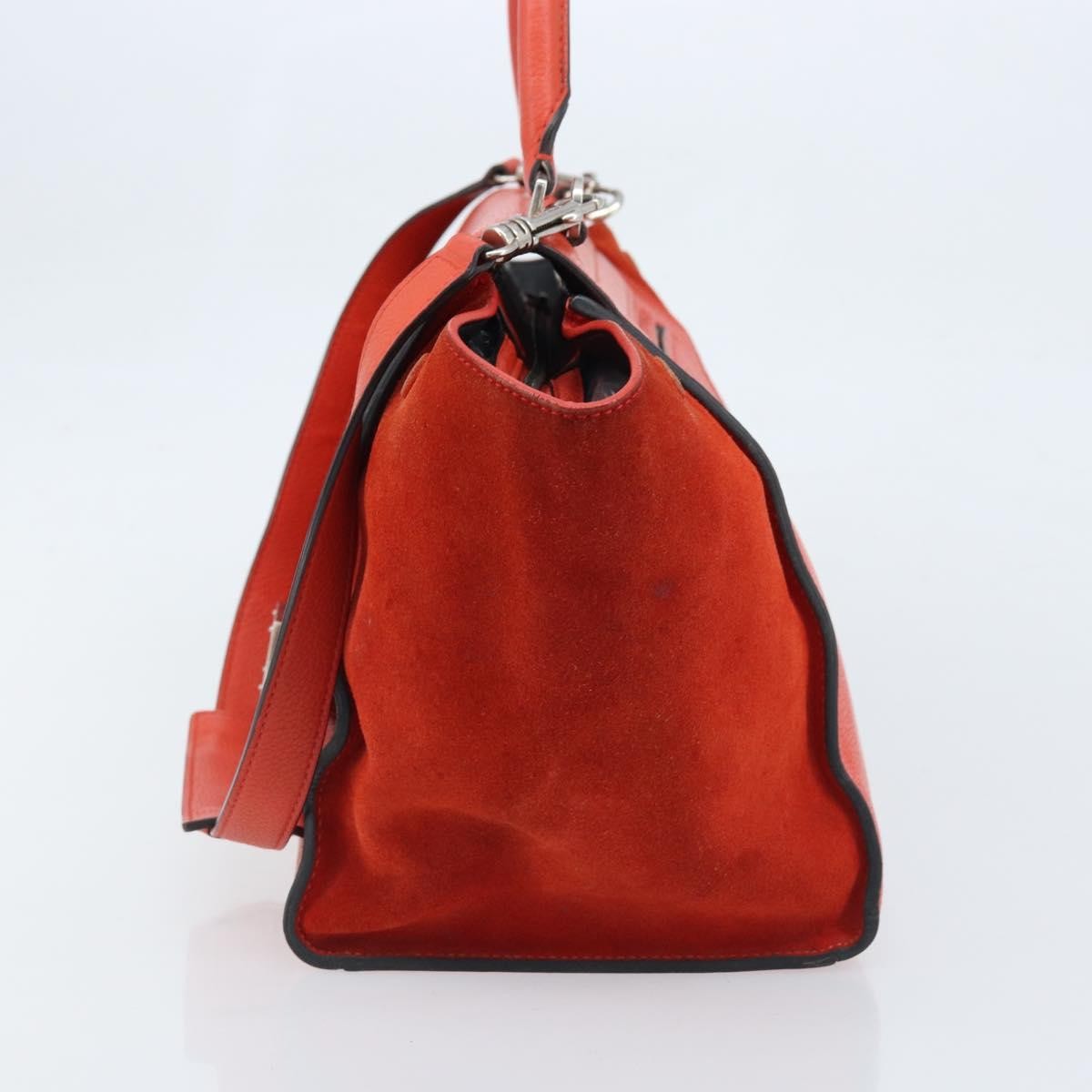 Celine Trapeze Bag Leather with Suede, Orange, Leather, Handbag