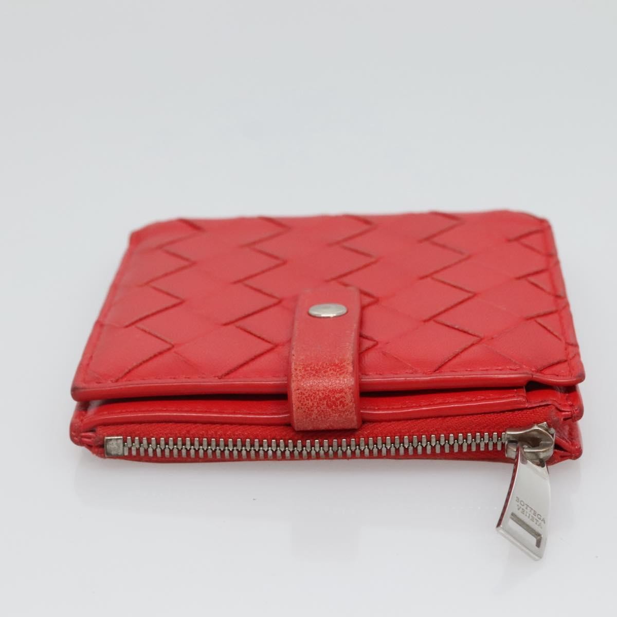 Bottega Veneta Bifold Coin Pocket Card Holder Intrecciato Nappa, RED, LEATHER, Wallets