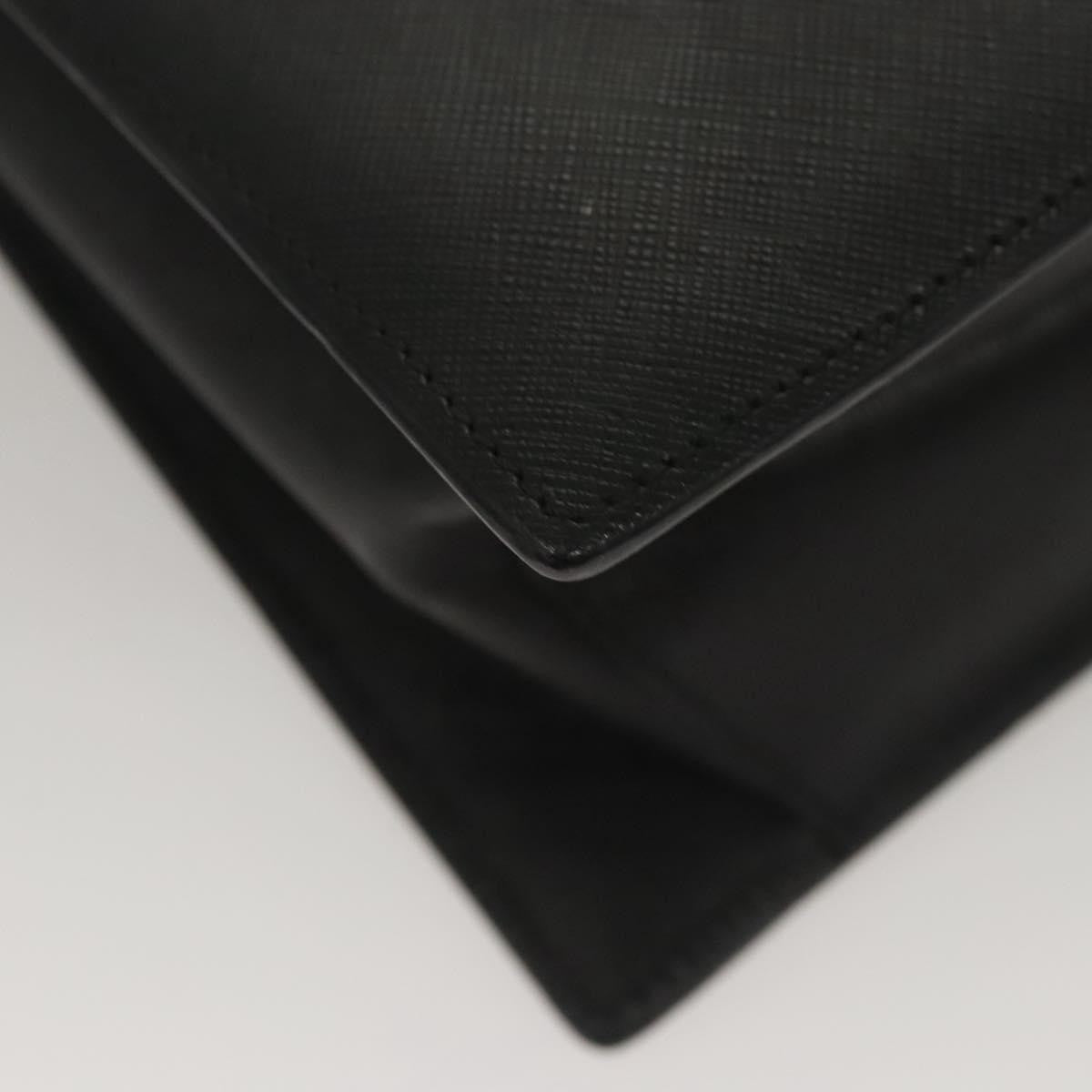 Salvatore Ferragamo Double Gancini Top Handle Bag Saffiano Leather, BLACK, LEATHER, Handbag