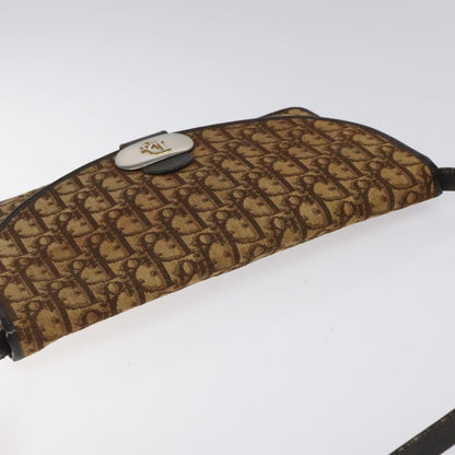 Christian Dior Vintage Trotter Shoulder Bag Embroidered Diorissimo Canvas, BROWN, CANVAS, Shoulder bag