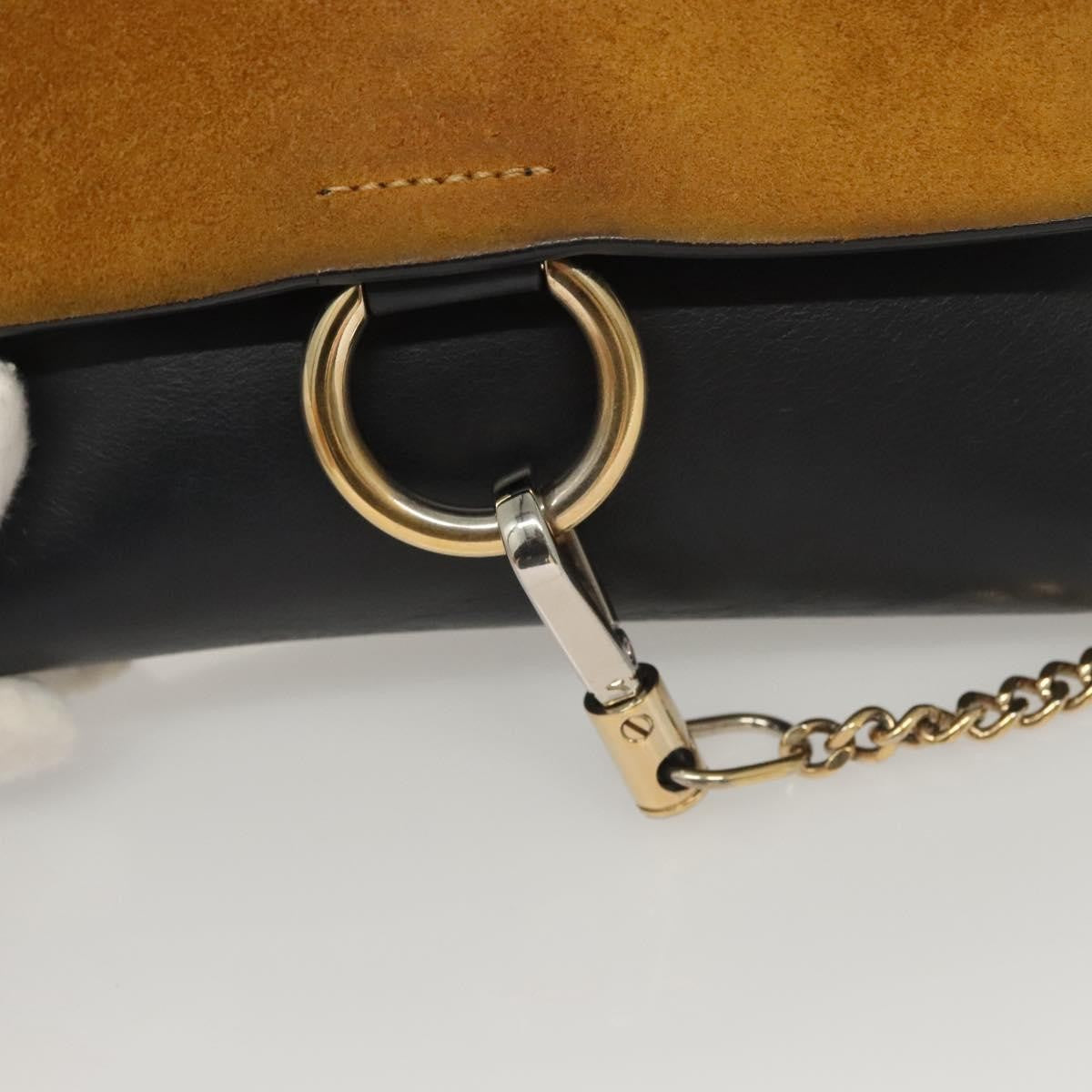 Chloe Faye Shoulder Bag Leather and Suede, NAVY, LEATHER, Shoulder bag