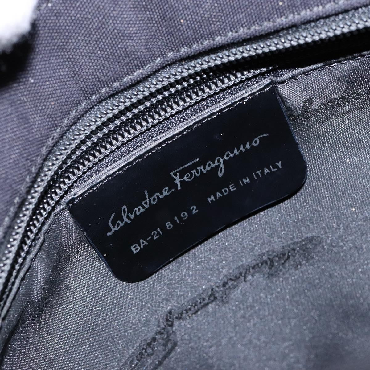 Salvatore Ferragamo Vala Shoulder Bag Canvas, BLACK, CANVAS, Shoulder bag