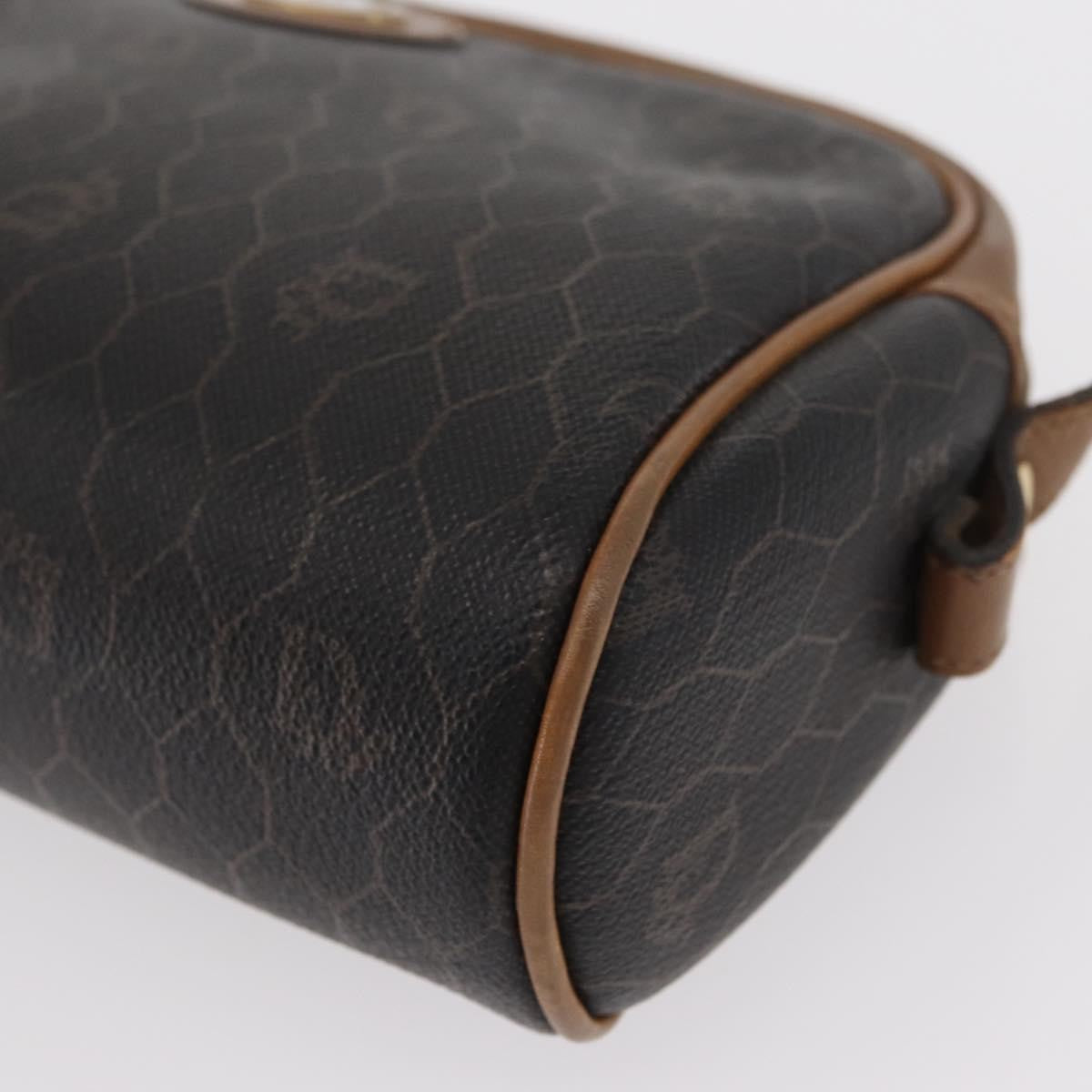 Christian Dior Vintage Honeycomb Shoulder Bag Canvas and Leather, BLACK, CANVAS, Shoulder bag